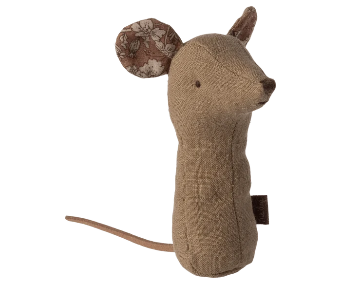 Maileg Mouse Rattle Light Umber: LAST CHANCE