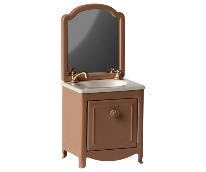 Maileg  Mouse Sink Dresser with Mirror Dark Powder: BACK IN STOCK