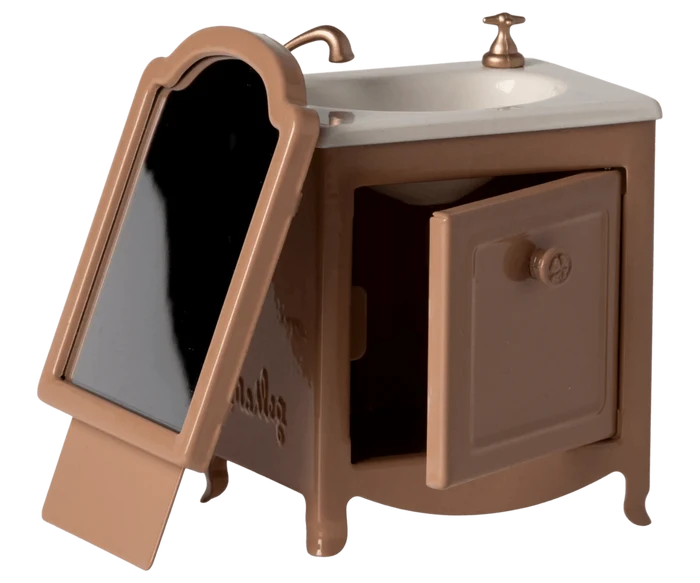 Maileg  Mouse Sink Dresser with Mirror Dark Powder: BACK IN STOCK