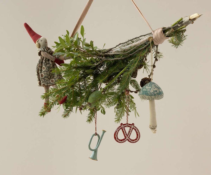 Maileg Mushroom Ornament Blossom Green