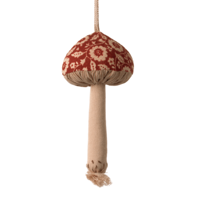 Maileg Mushroom Ornament Winter Flower Red: NEW ARRIVAL