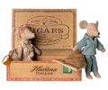 Maileg Parent Mice in Cigar Box Bed: BACK IN STOCK