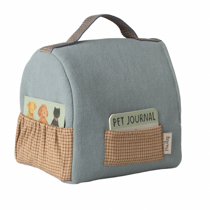 Maileg Pet Carrier Dusty Blue