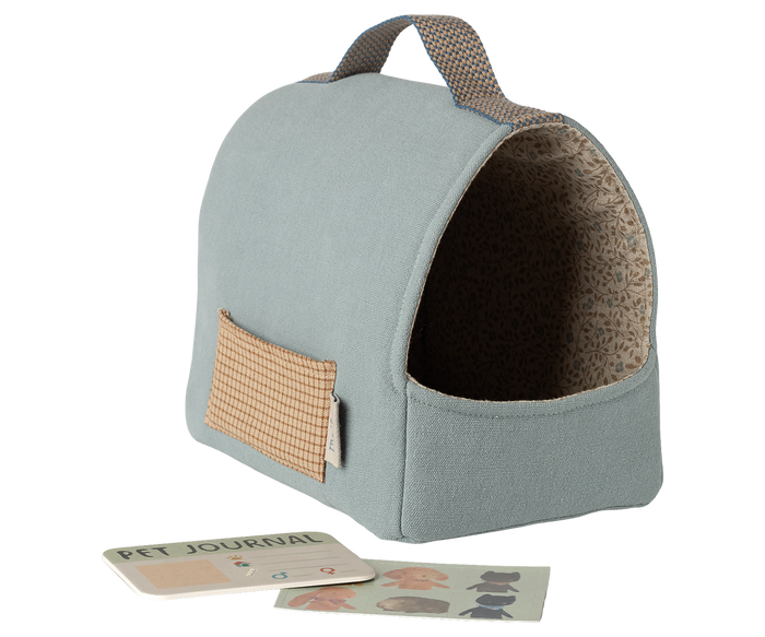 Maileg Pet Carrier Dusty Blue