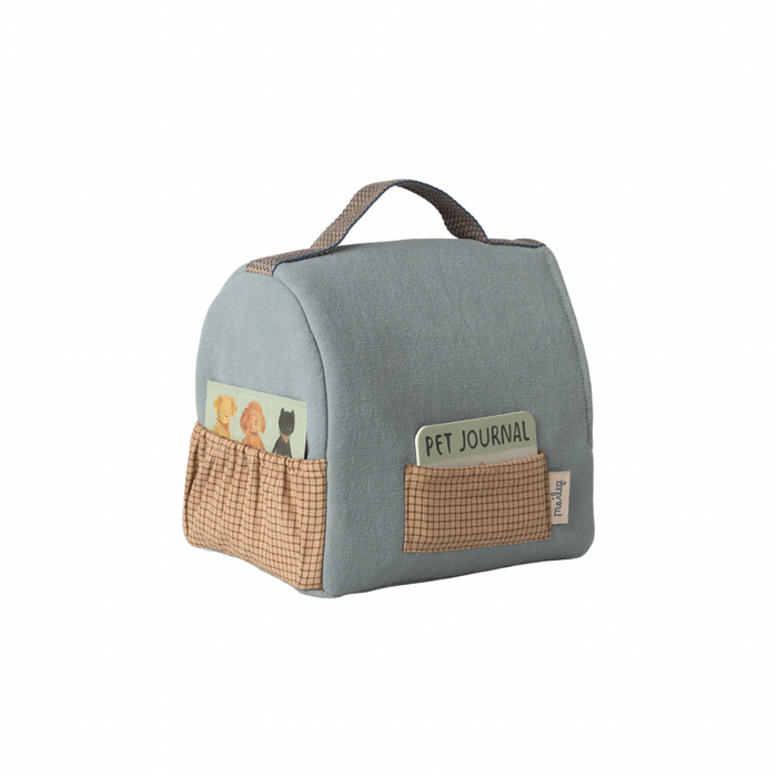 Maileg Pet Carrier Dusty Blue