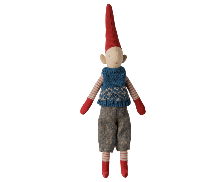 Maileg Pixy Size 1 Boy Blue Knitted Vest FW26: NEW ARRIVAL