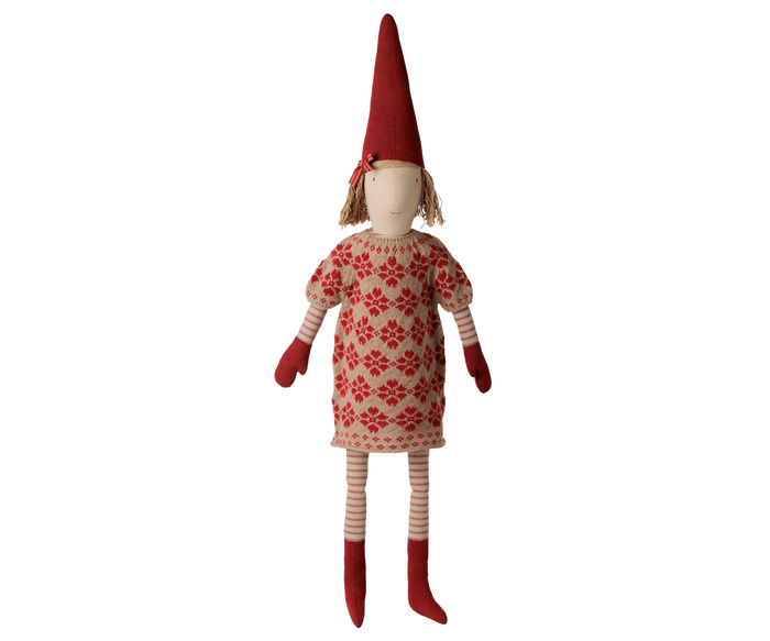 Maileg Pixy Size 5 Girl Knitted Flower Dress FW26: NEW ARRIVAL