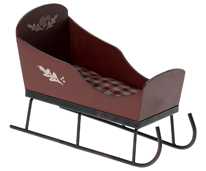 Maileg Sleigh for Mini Size Red : Fall Winter 2022 - Ruby & Grace