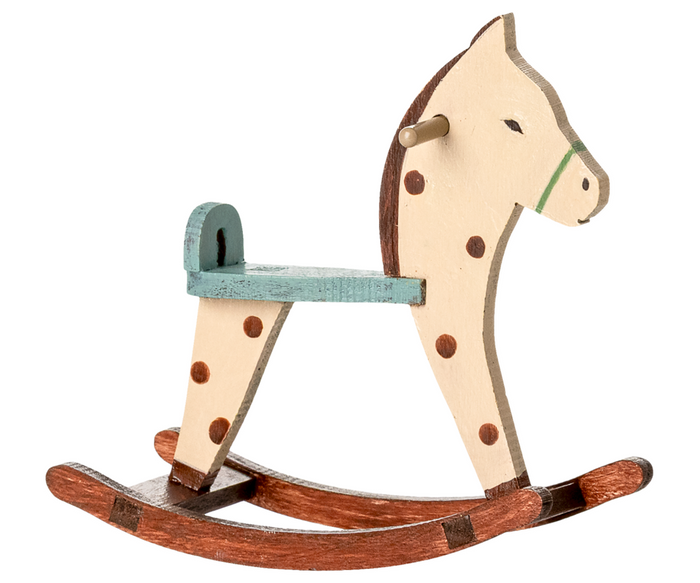 Maileg Rocking Horse Spotted Mouse Size: BACK IN STOCK