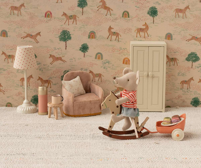 Maileg Rocking Horse Spotted Mouse Size: BACK IN STOCK