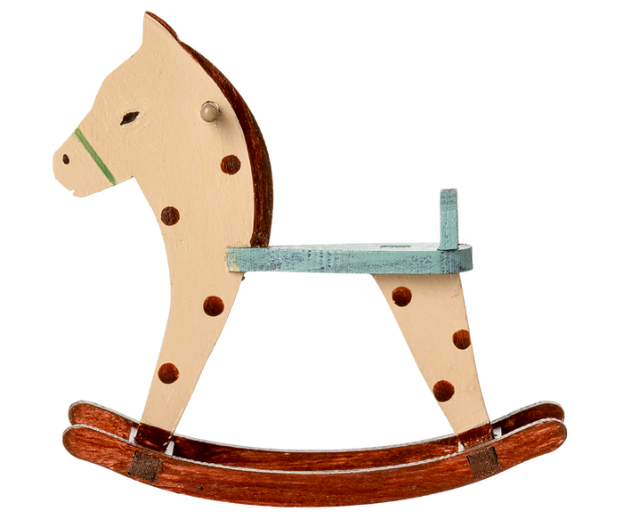 Maileg Rocking Horse Spotted Mouse Size: BACK IN STOCK