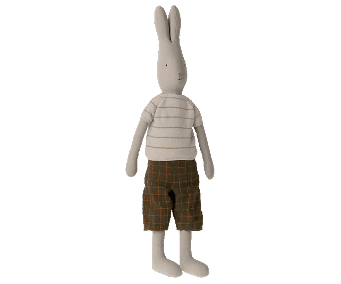 Maileg Size 5 Bunny Rabbit Checked Pants and Knitted Sweater Spring Summer 2022 - Ruby & Grace