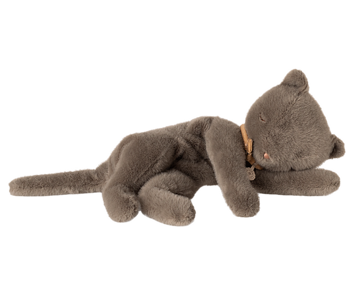 Maileg Sleeping Kitten Medium Grey Plush FW25 BACK IN STOCK