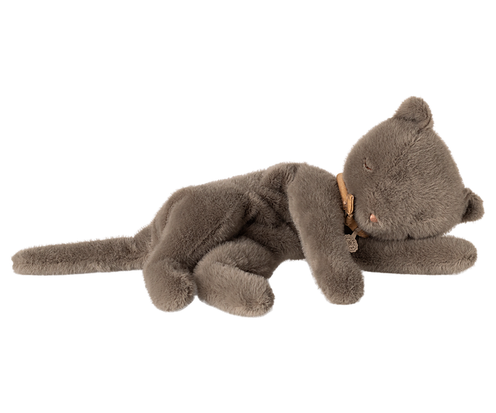 Maileg Sleeping Kitten Medium Grey Plush FW25 BACK IN STOCK