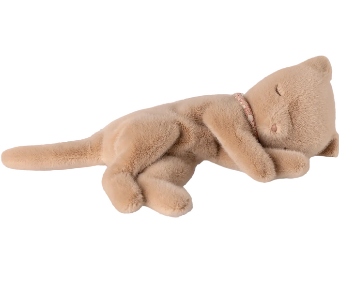 Maileg Sleeping Kitten Small Plush Cream Peach
