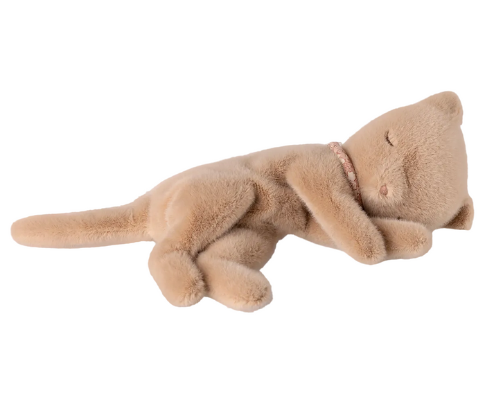 Maileg Sleeping Kitten Small Plush Cream Peach