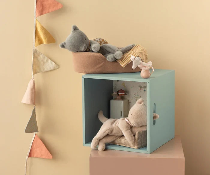 Maileg Sleeping Kitten Small Plush Cream Peach