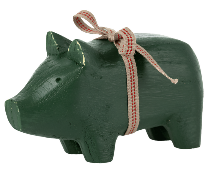 Maileg Small Green Wooden Pig: SOLD OUT