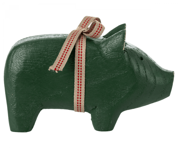 Maileg Small Green Wooden Pig AW2023 NEW ARRIVAL - Ruby & Grace