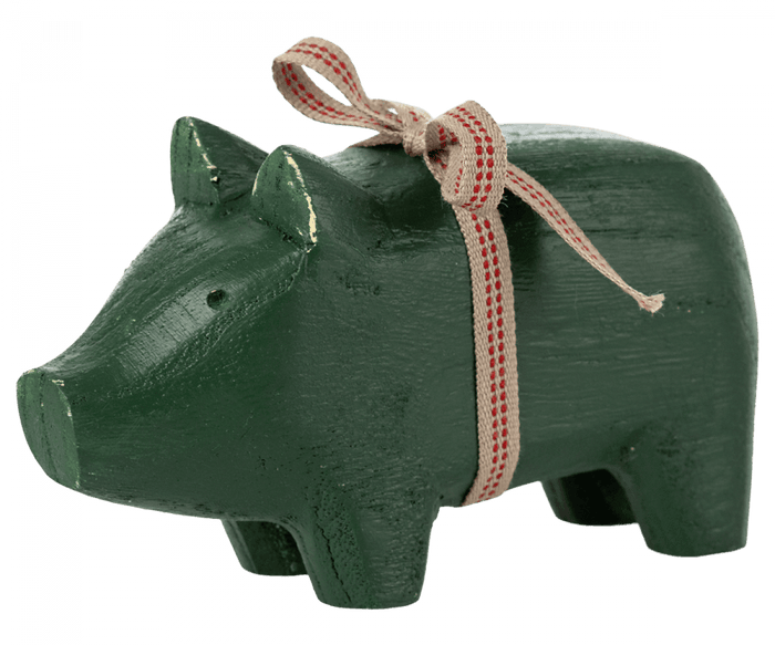 Maileg Small Green Wooden Pig AW2023 NEW ARRIVAL - Ruby & Grace