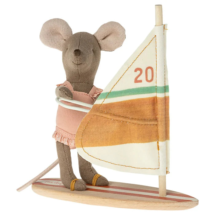 Maileg Surfer Mouse Little Sister Beach Collection: LAST CHANCE