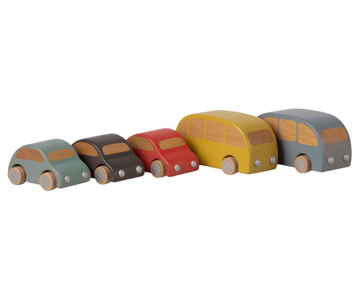 Maileg Wooden Pull Back Bus Yellow.