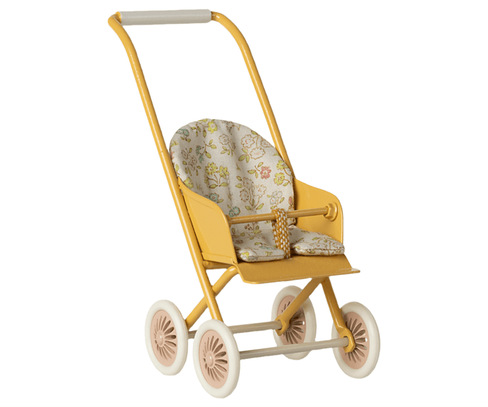 Maileg Yellow Stroller Pram Micro for Baby Bunnies