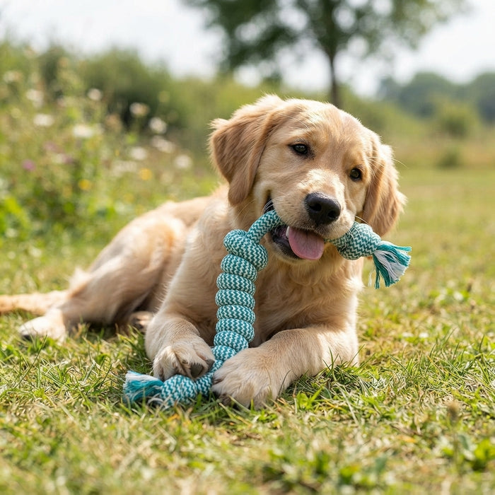 Mammoth Extra Fresh Dental Bar Tug Dog Rope Toy 18" With Handle
