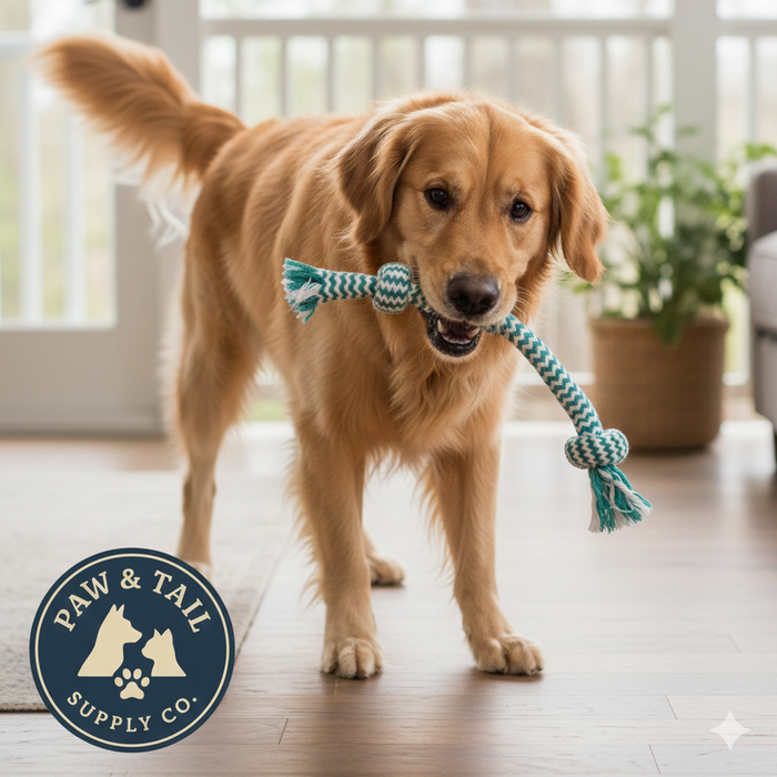 Mammoth Pet Extra Fresh 2 Knot Rope Bone 9" Mint Dental Floss Dog Toy