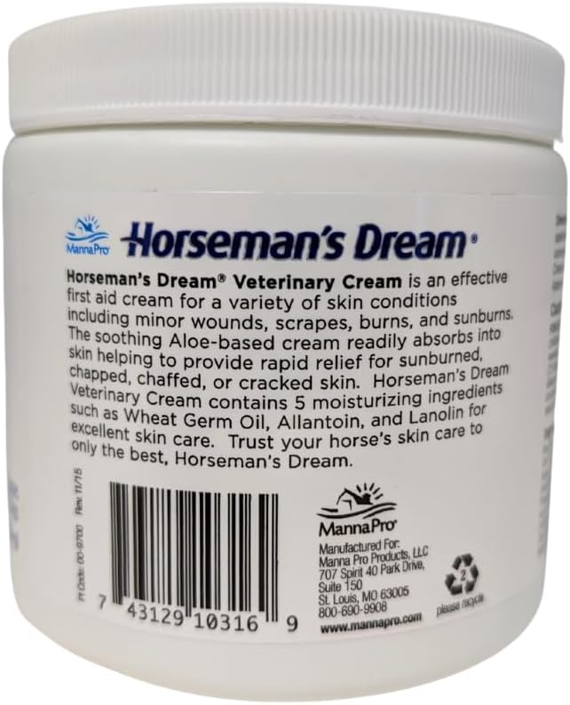 Manna Pro Corona Horseman’s Dream Vet Cream 16 oz. Aloe Skin Soother for Animals