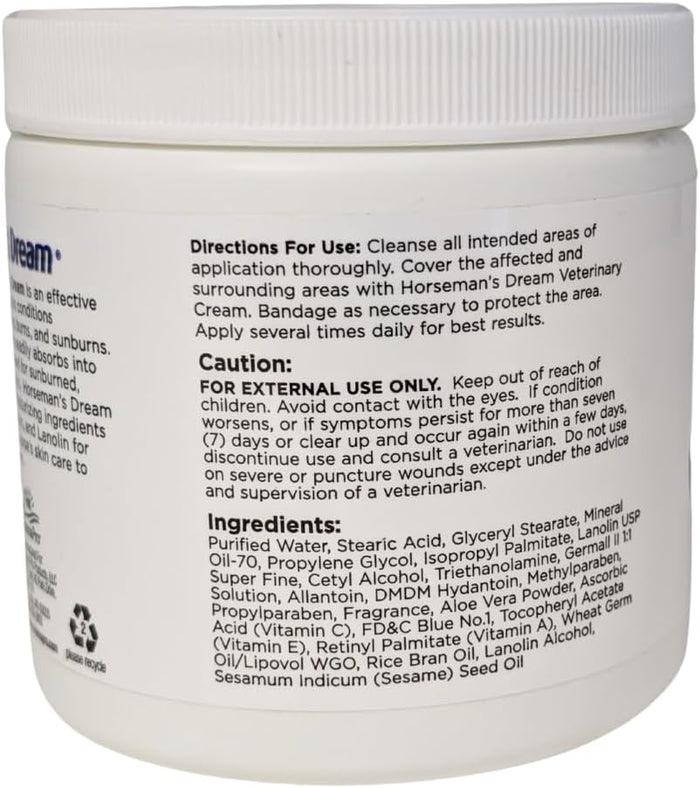 Manna Pro Corona Horseman’s Dream Vet Cream 16 oz. Aloe Skin Soother for Animals