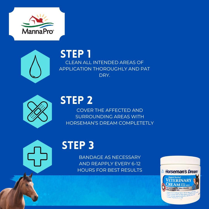 Manna Pro Corona Horseman’s Dream Vet Cream 16 oz. Aloe Skin Soother for Animals