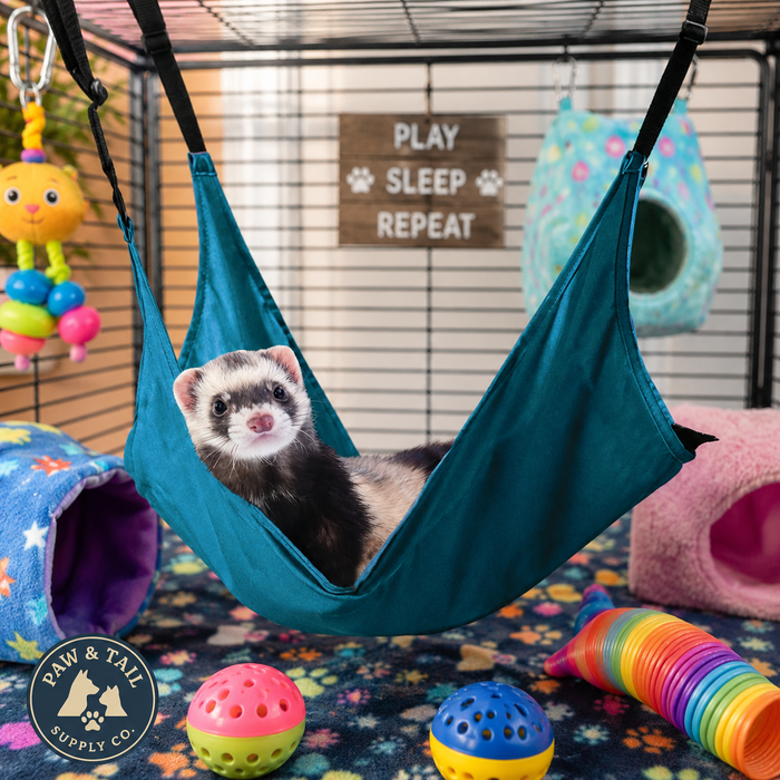 Marshall Leisure Lounge Ferret Cage Hammock Holds 3 Ferrets Green 2-Pack