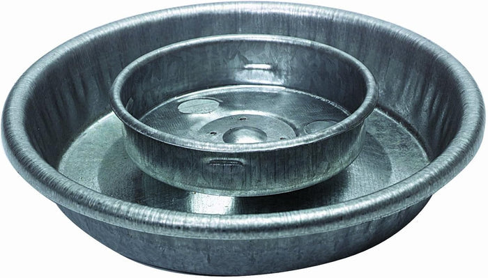 Mason Jar Baby Chick Feeder & Waterer Set - Galvanized Base with Glass Jar Bundle