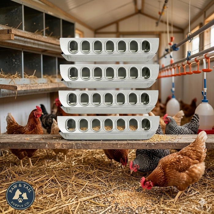 Miller 12" Galvanized Slide Top Poultry Chicken Feeder Metal 4-Pack