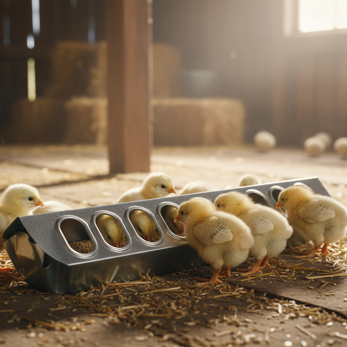 Miller 12" Galvanized Slide Top Poultry Chicken Feeder Metal