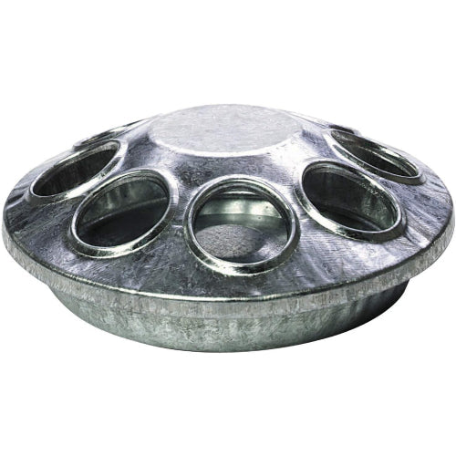 Miller Galvanized Round Baby Chick 6" Feeder 8 Hole Heavy Duty Poultry Feeder 3-Pack