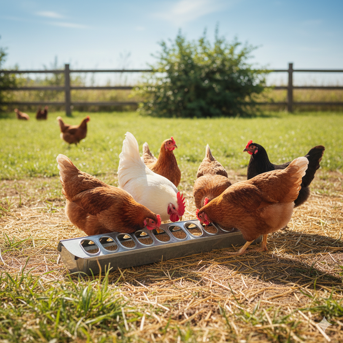 Miller Galvanized Slide Top Poultry Feeder for Chickens & Birds 18-Inch 2-Pack