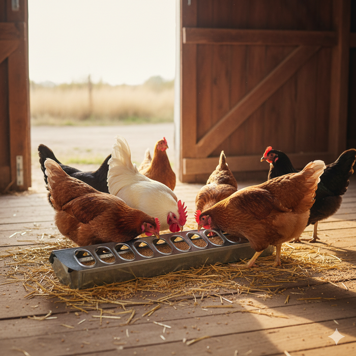 Miller Galvanized Slide Top Poultry Feeder for Chickens & Birds 18-Inch 2-Pack