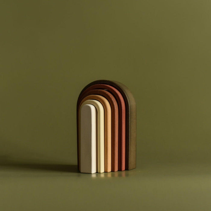 Mini Wooden Rainbow Stacker Earth Colours Back In Stock - Ruby & Grace