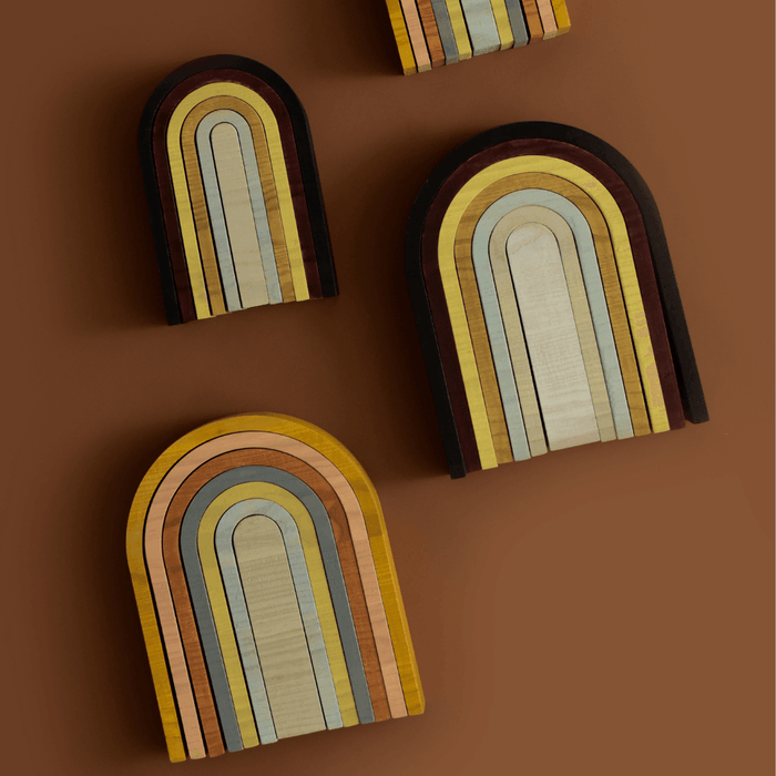 Mini Wooden Rainbow Stacker Earth Colours LAST TWO.