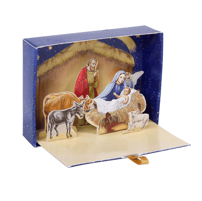 Miniature Pop up Nativity in Matchbox.