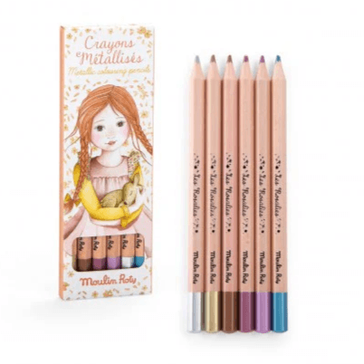 Moulin Roty Metallic Colouring Pencils :  BACK IN STOCK