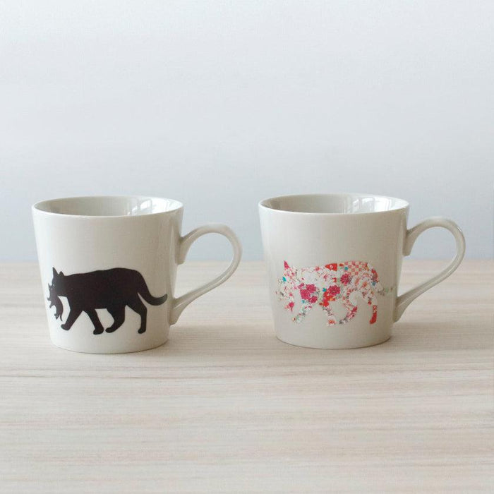 [MUG (CUP)] CAT HOLDING KITTEN IN MOUTH (WHITE) | COLOR & DESIGN CHANGE | MINO WARES | MARUMO TAKAGI