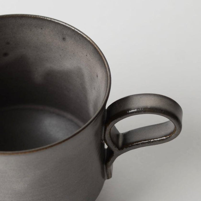 [MUG (CUP)] EASY-TO-HOLD MUG GRAY | KYOTO-KIYOMIZU WARE | FUUU