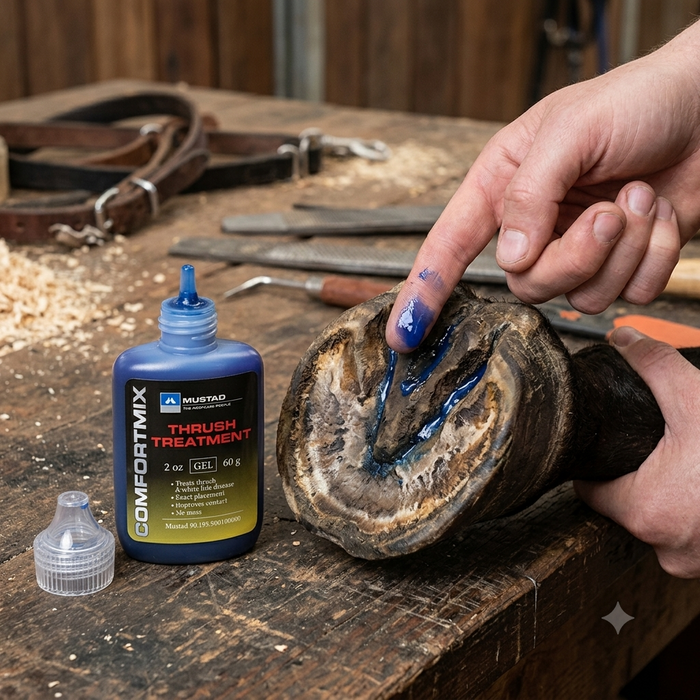 Mustad ComfortMix Thrush Treatment for Horses Hoof Care Gel 2 oz.