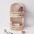 Natural Rattan/Wicker Wall Organiser Shelves.