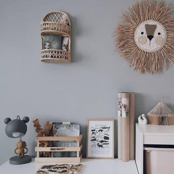 Natural Rattan/Wicker Wall Organiser Shelves.