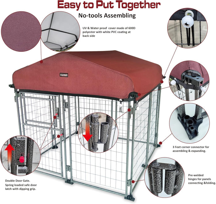 Neocraft My Pet Companion Outdoor Dog Kennel w/ Roof Heavy Duty 48"x48"x54"