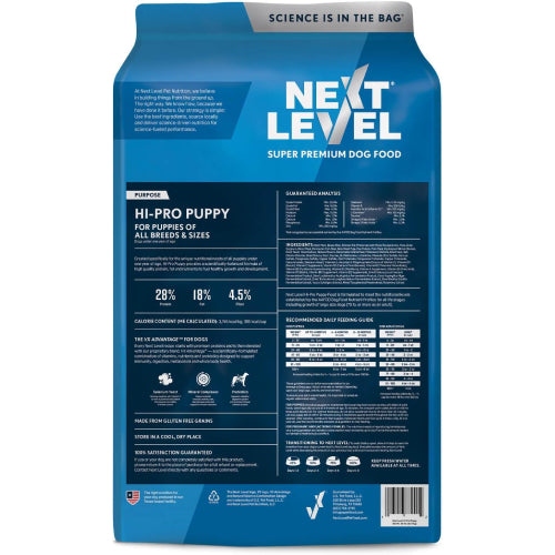 Next Level Hi-Pro Puppy Dry Dog Food Kibble All Breeds 4lbs. USA Made